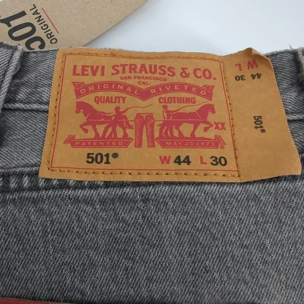 Levi's 501 Original Fit Jeans Men 44x30‎ Gray Button Fly Straight Leg NWT *READ*